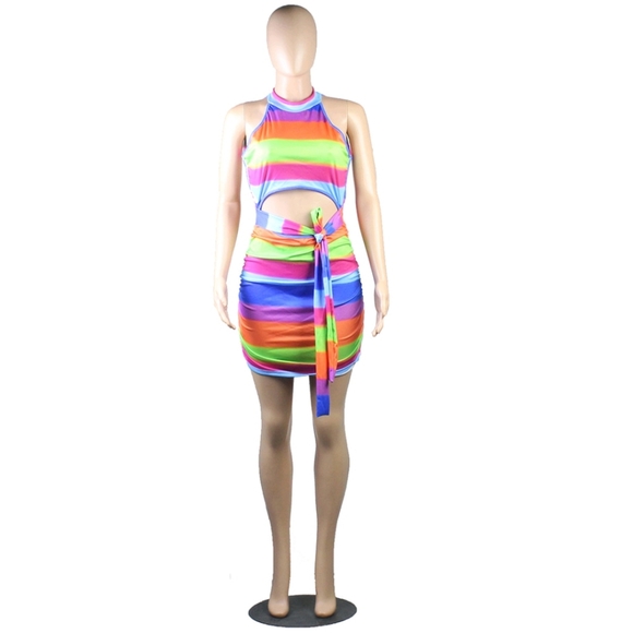🌈 Sexy rainbow of colors club dress 🌈 - Picture 4 of 5